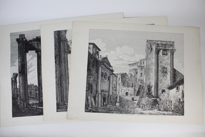 Luigi ROSSINI: Three B&W Architectural Engravings