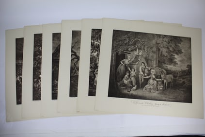 George MORLAND: Suite of 6 B&W Engravings