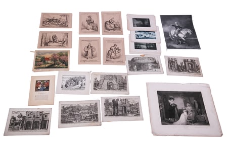 Large Collection of Assorted Antique Prints (50+)
