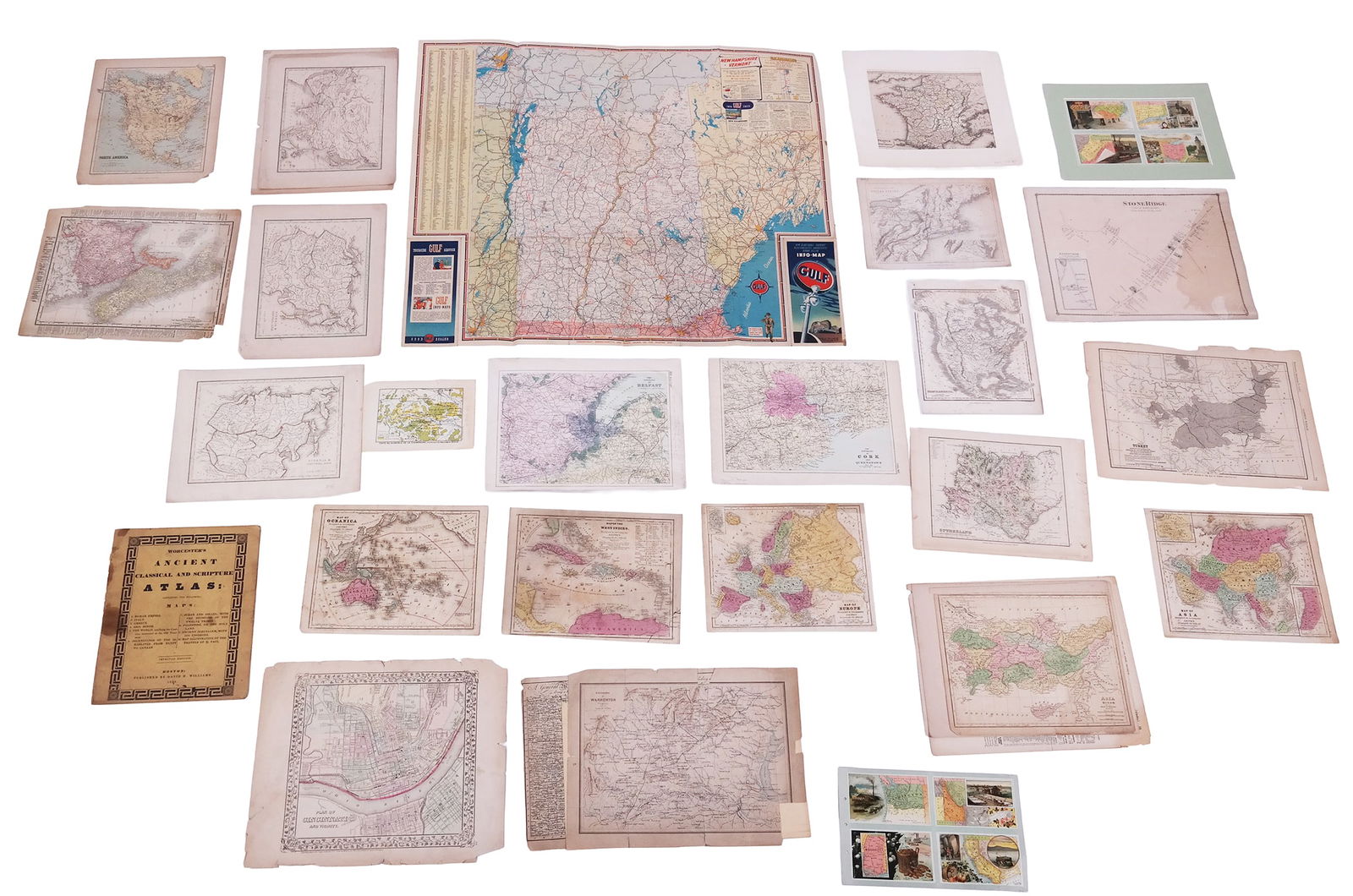 Group of Antique Map Prints (~20) (1 of 18)