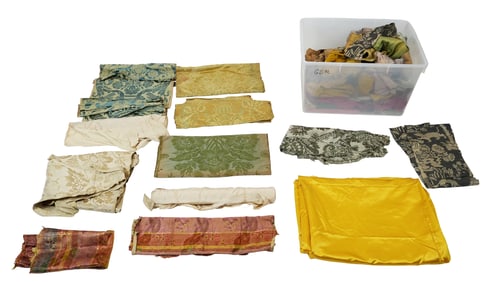 Large Lot of As-Is 18th-20th C. Upholstery Fabrics