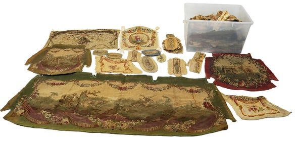 Large Lot of As-Is 18th-20th C. Upholstery Fabrics