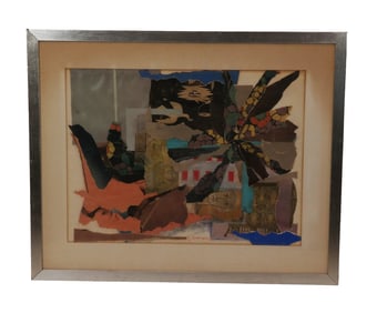 G. BURROWS: Framed Abstract Collage