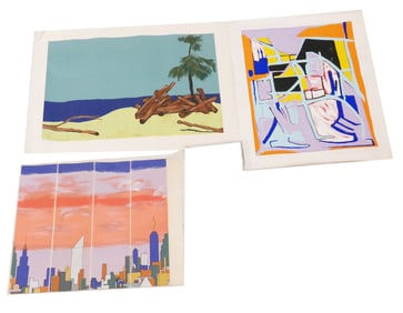 G. BURROWS: 3 Unframed Signed Lithographs