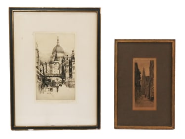 2 Antique Etchings, J. JOSSEAUD & H.G. WALKER