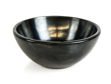 San Idelfonso Polished Blackware Bowl Signed Marie