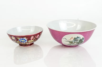 Chinese Two Famille Rose Porcelain Bowls