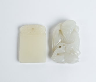 Chinese Carved White Jade Articles, 2