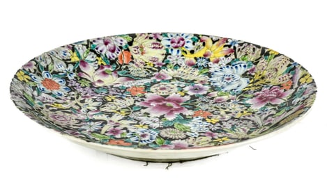 Chinese Famille Noir Porcelain Charger