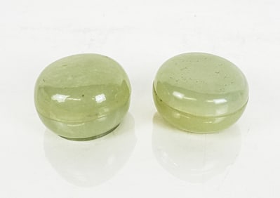 Chinese Pair of White Jade Boxes