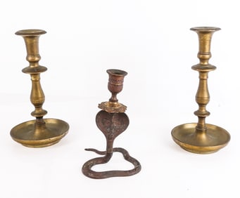 Three Brass Candlesticks