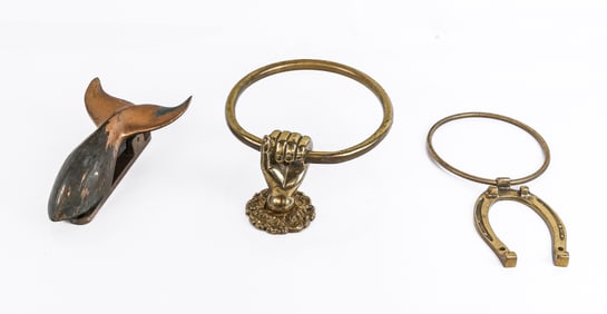 Three Bronze and Brass Door Knockers