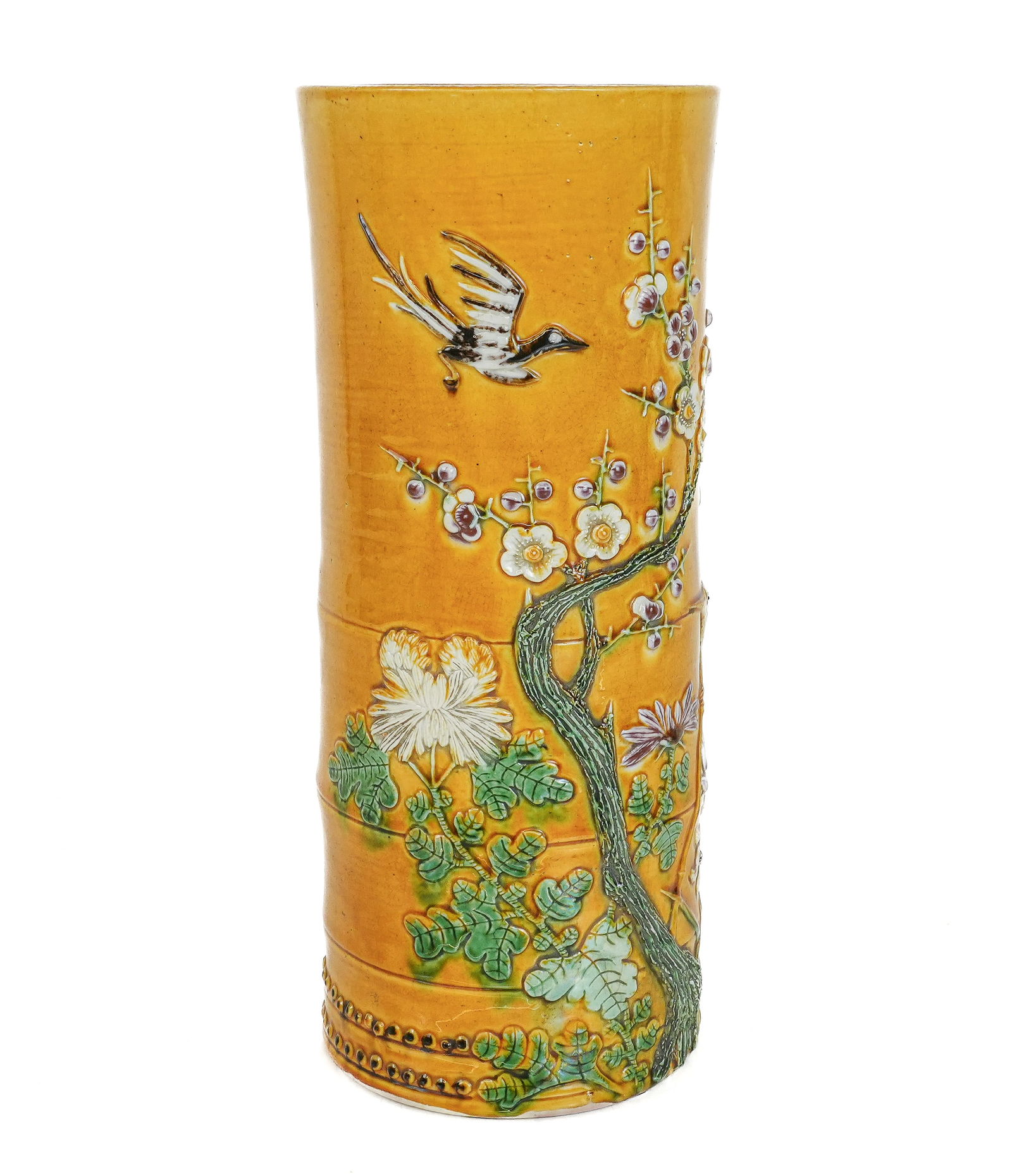 Chinese Qing Dynasty Yellow Glazed Brush Stand (1 of 13)