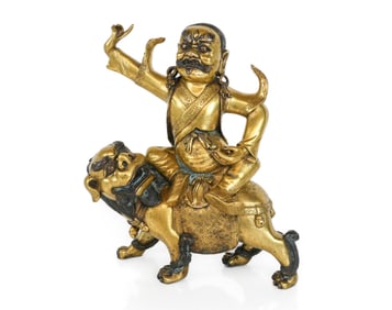 Tibetan Buddhist Gilt Bronze of Dorje Legpa