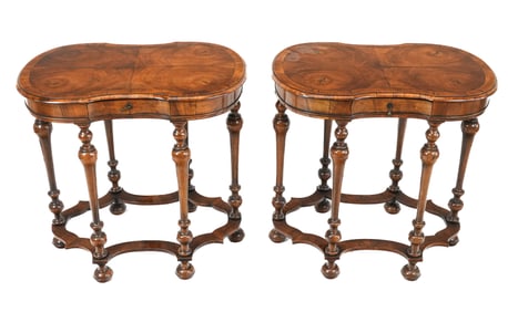 Pair Of William & Mary Kidney-Form Tables