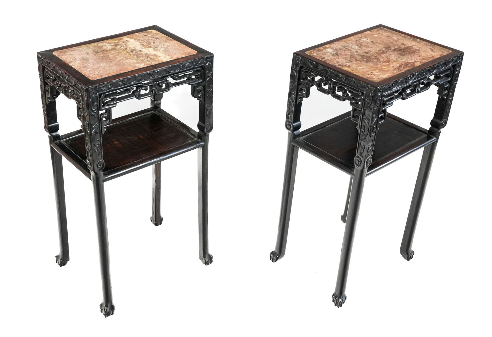 Pair Of Chinese Marble Inset Tables (1 of 8)