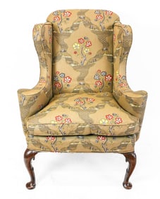 Queen Anne Mahogany Wing Chair
