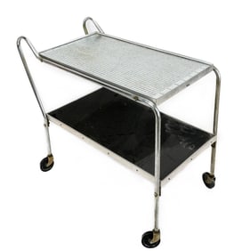 Mid-Century Modern Chrome & Aluminum Tea Cart