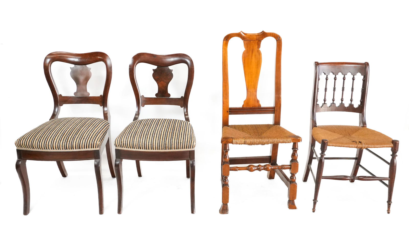 Pair Of Chairs And Two Rush Seat Chairs (1 of 15)