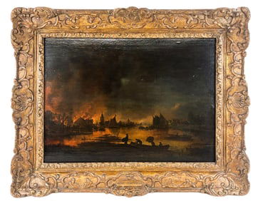 Aert Van der Neer attrib. O/B of a Burning City