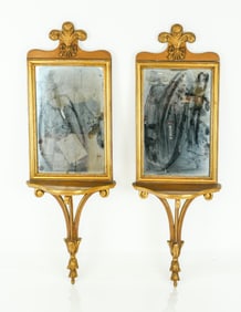 Pair of Rococo Gilt Wood Bracket Mirrors