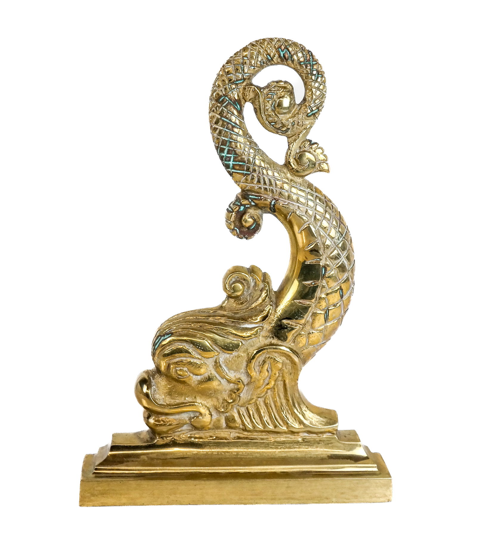 Gilt Bronze Dolphin Form Doorstop (1 of 9)
