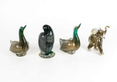 Four Murano Glass Animal Sculptures