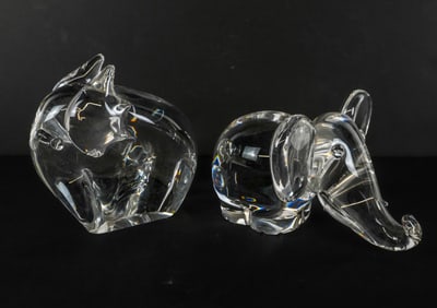 Steuben Crystal Elephants, 2
