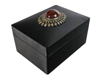 J. Antony Redmile Lacquered & Agate Letter Box