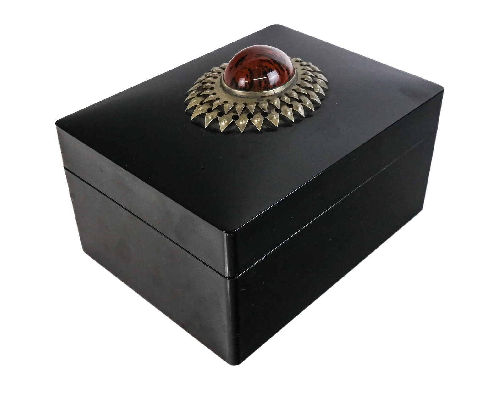 J. Antony Redmile Lacquered & Agate Letter Box (1 of 8)