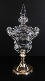 Antique Silver and Crystal Sweetmeat Dish