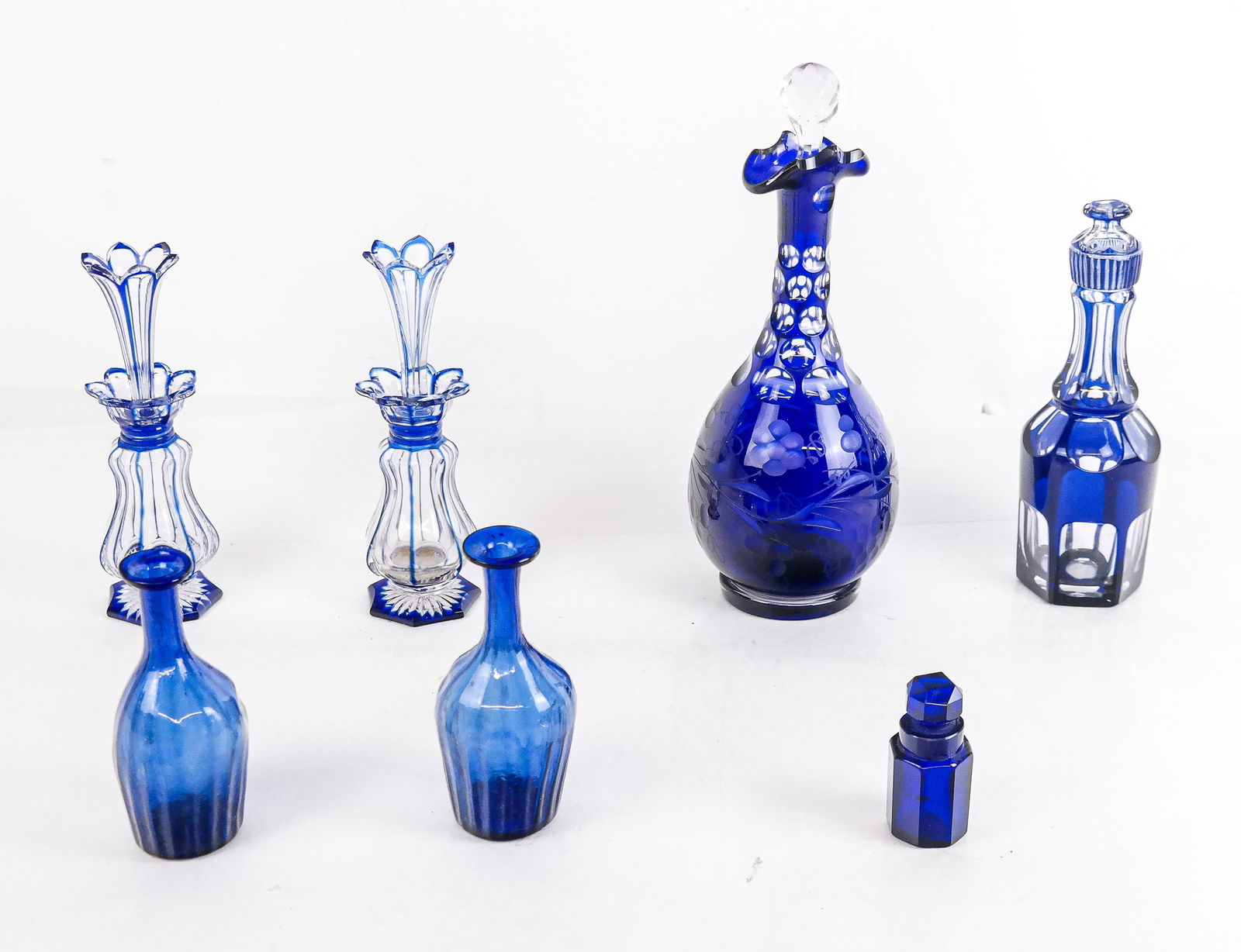 Cobalt, Bohemian, and Cut to Clear Glass Wares, 7 (1 of 12)