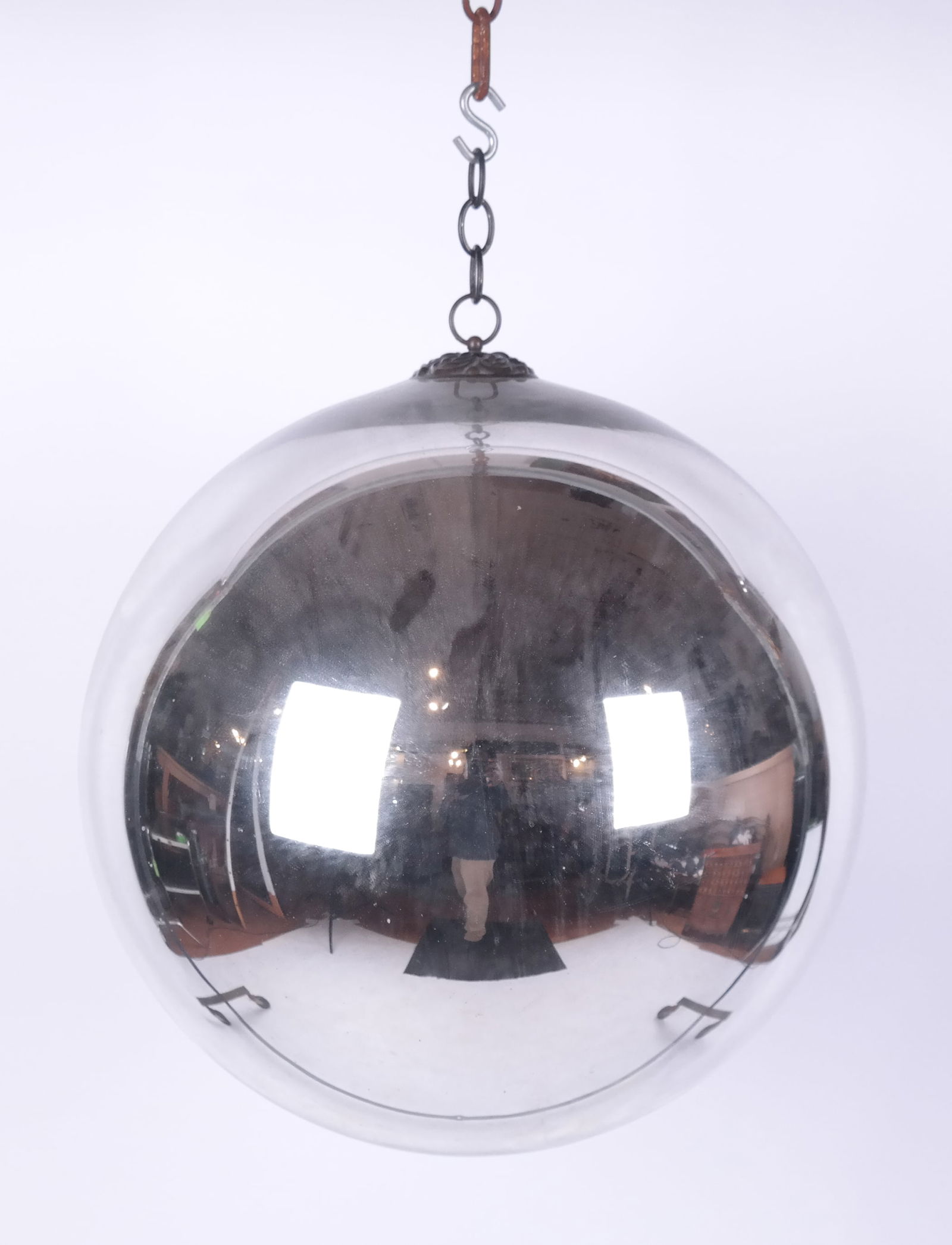 Large Silvered Mercury "Witches Ball" Ornament (1 of 6)