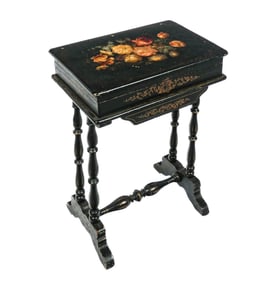 Victorian Stenciled and Painted Sewing Table