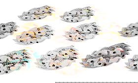 Union Porcelain Works Oyster Plates, 8: Eight oyster plates from Union Porcelain Works, American, circa 1884, with polychrome shell and gilt decoration, marked U.P.W, Union Porcelain Works, Greenpoint, New York, and some with Pat. Jan. 4 18