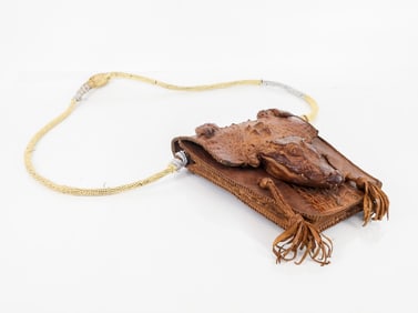 Vintage African Crocodile Purse w/ Beaded Handle