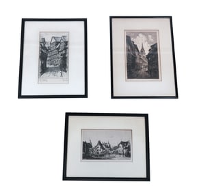 Group of 3 Original 20th C. Etchings