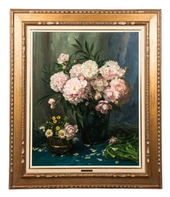 Umberto BRUNI "Les Pivoines" Oil on Canvas