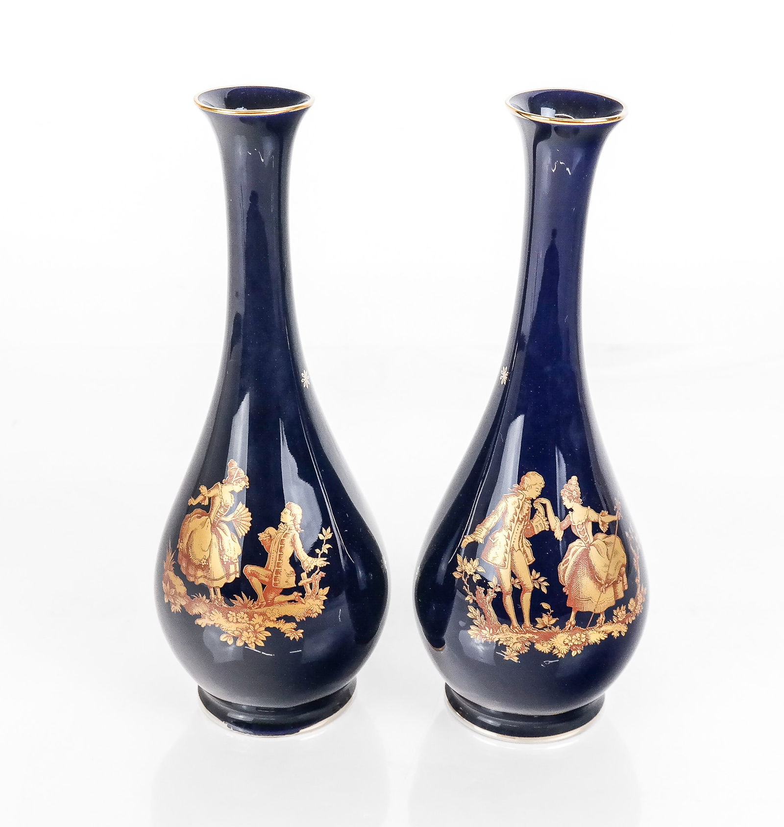 Pair of Cobalt Blue and Gilt Decorated Vases (1 of 9)