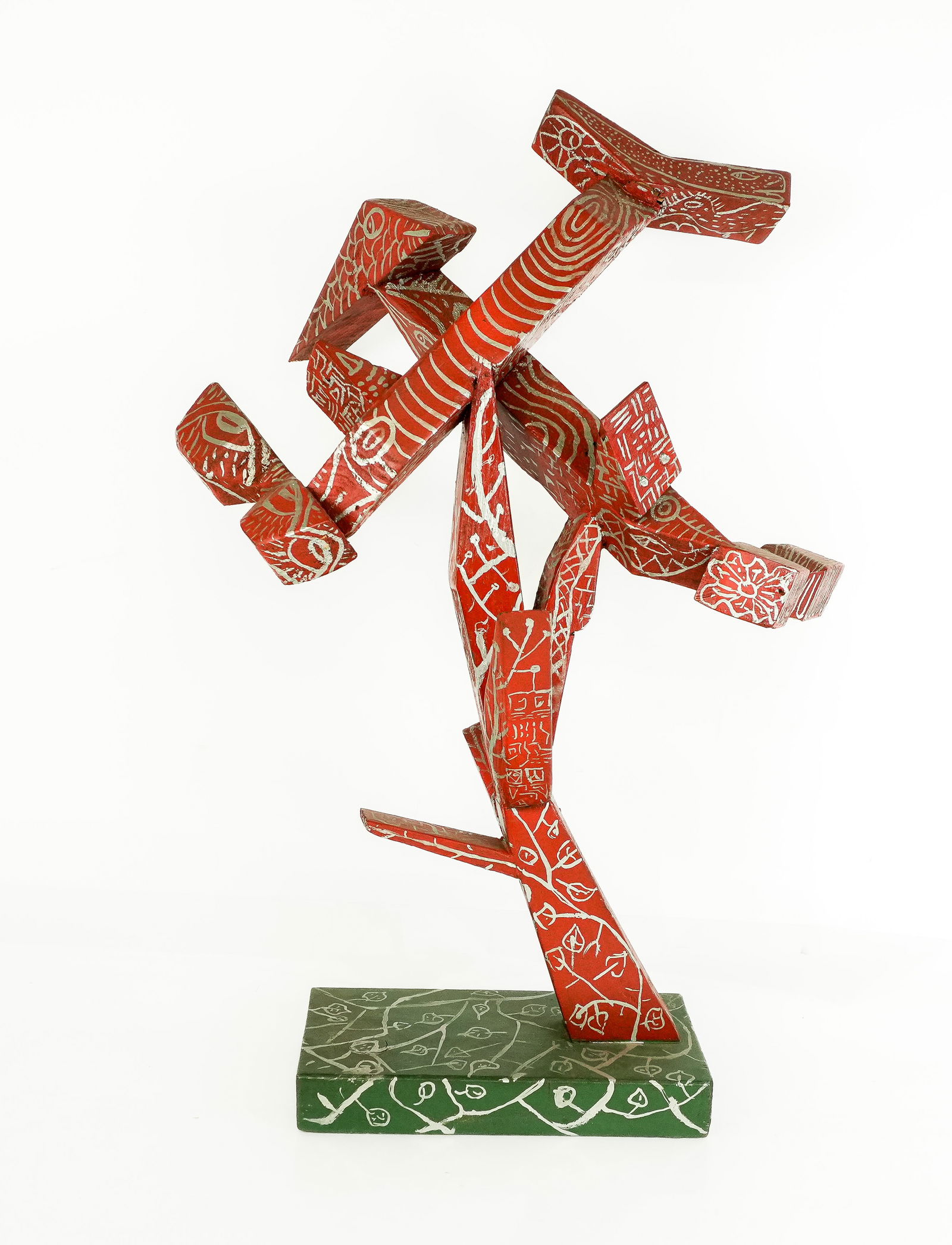 Outsider Art Painted Wood Sculpture, M. Hasan (1 of 9)