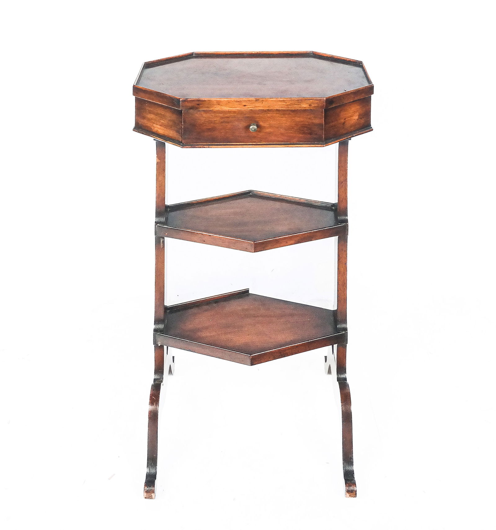 French Provincial Mahogany and Oak Side Table (1 of 11)