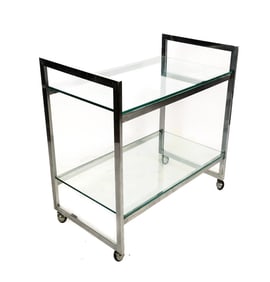 Chrome and Glass Two Tier Tea Trolley
