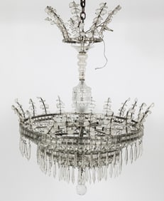 French Style Crystal and Glass Chandelier