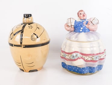 Two Porcelain Cookie Jars