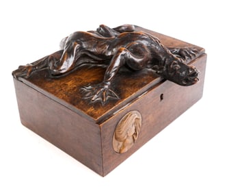 Art Nouveau Carved Wood Box