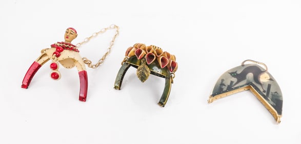 Three Art Deco Bakelite Purse Closures