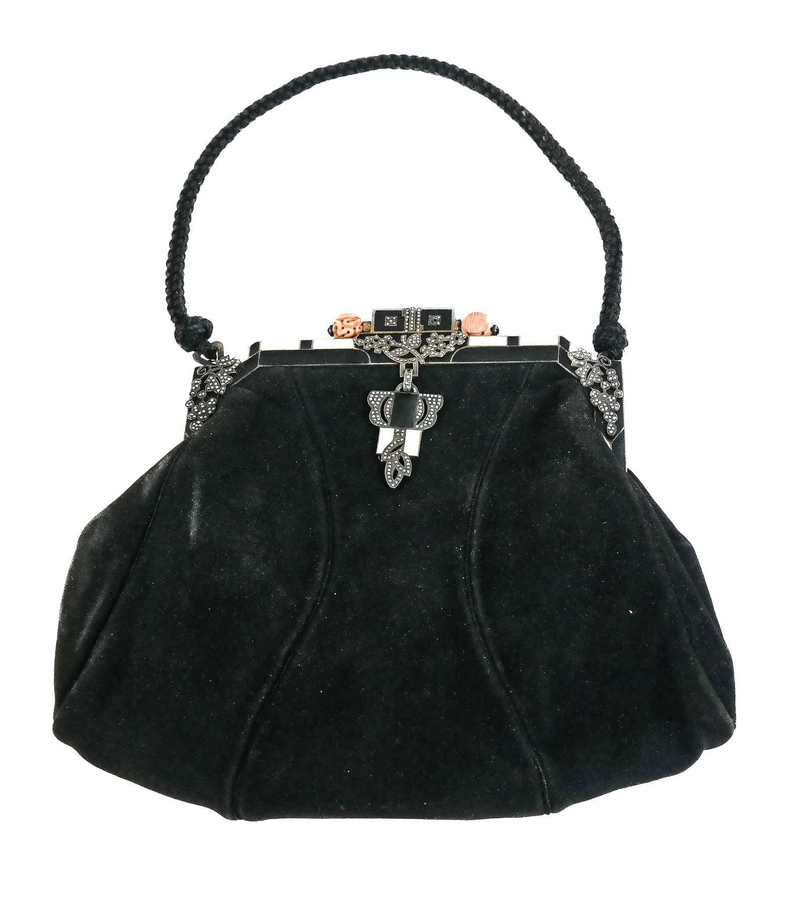 Art Deco Suede and Decorated Purse (1 of 7)