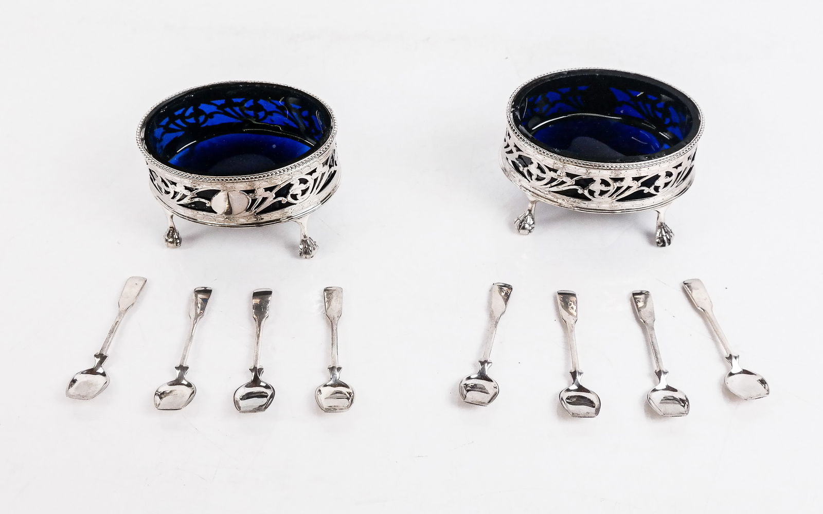 George III Pair of Silver Salts With Salt Spoons, (1 of 14)