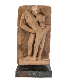 Indian Carved Sandstone Mithuna Sculpture