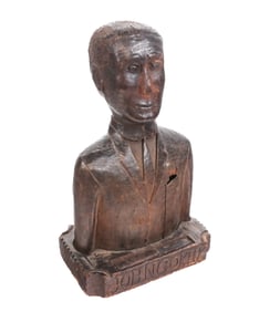 Folk Art Carved Bust of John Gokey